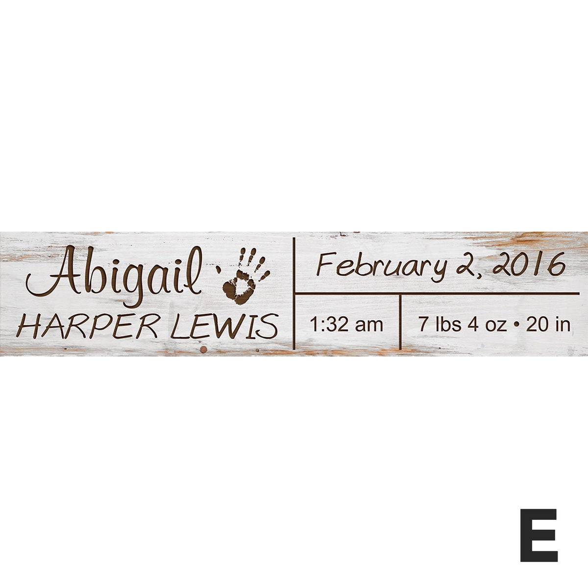 Personalized White Faux Wood Stick