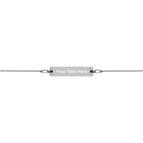 Engraved Silver Bar Chain Bracelet